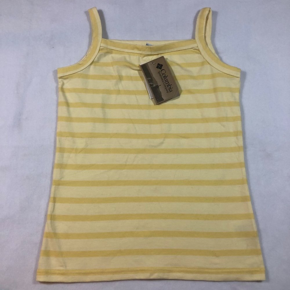 NEW Columbia Womens Medium Striped Yellow Tank Top NWT $30